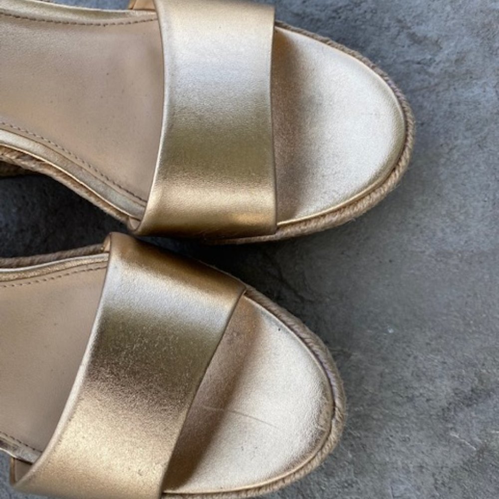 Nordstrom Vince Camuto Marybell Leather Wedge Sandals in Gold - Picture 7 of 11